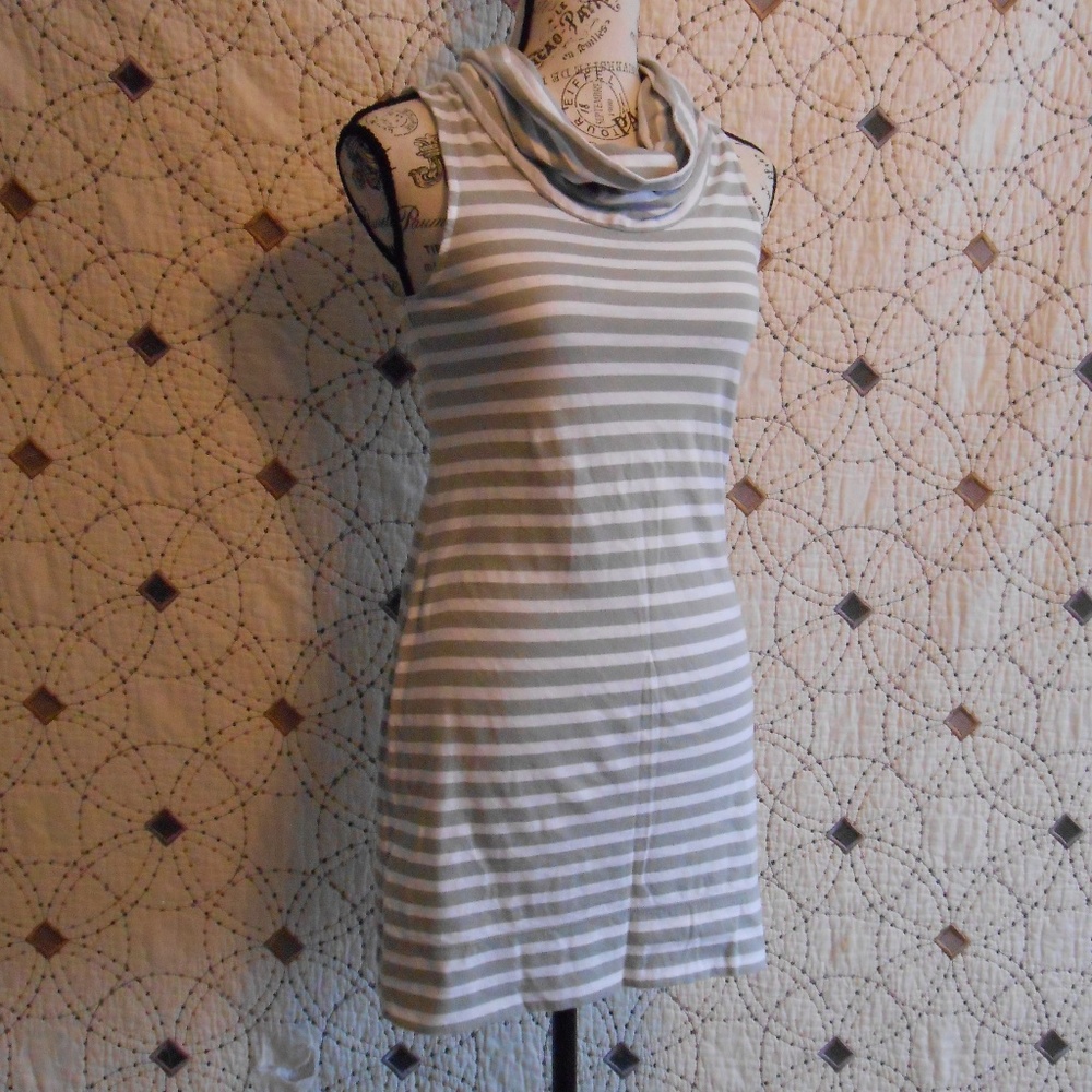 EUC Express Striped Sleeveless Cowl Mini Dress XS